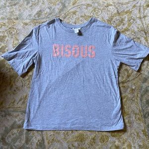 Gray H&M Bisous graphic tee